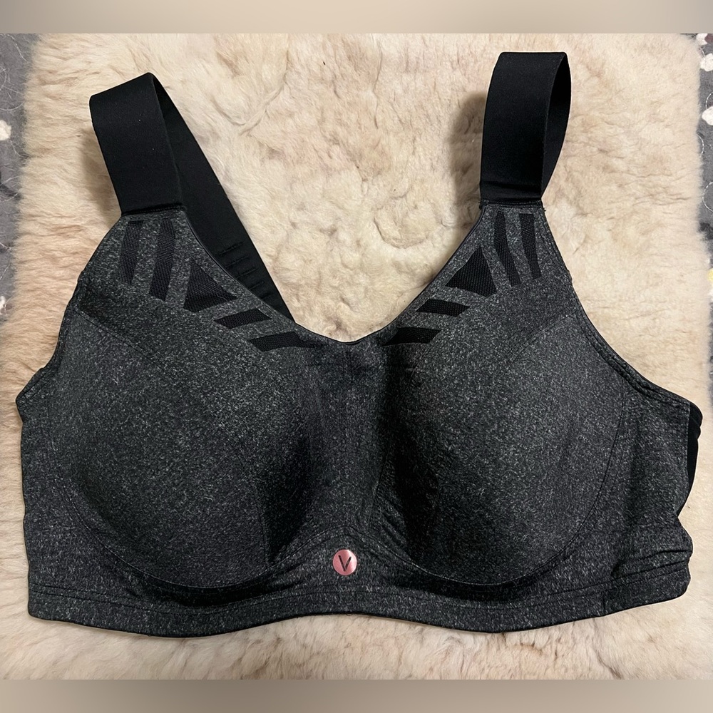 LANE BRYANT LIVI MAX SUPPORT WICKING UNDERWIRE SPORTS BRA Gray 40DD
